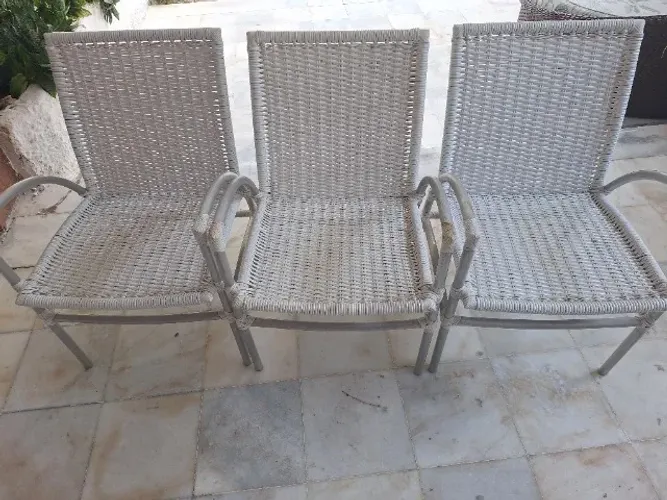 4 cadeiras de aluminio brancas