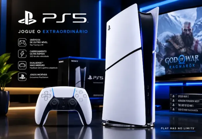 Console Playstation 5 Slim Edição Digital 825 Gb: Lacrado na caixa; com garantia