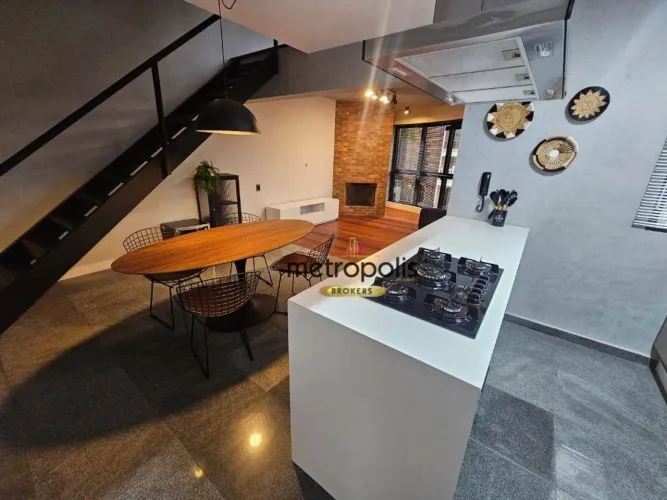 Apartamento com 1 dormitório para alugar, 98 m² por R$ 7.116,00/mês - Jardim - Santo André