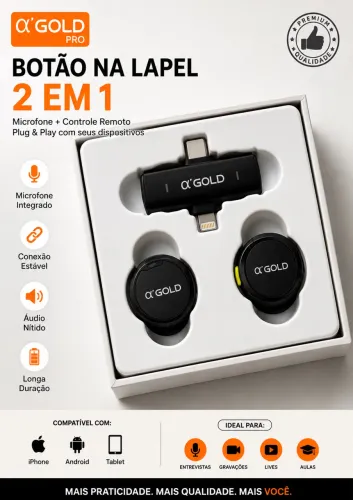 Microfone Lapela GOLD  produto novo e lacrado 