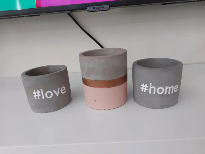 Kit 3 potes de cimento para decoração