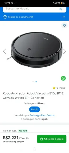 Aspirador de pó robô wafai
