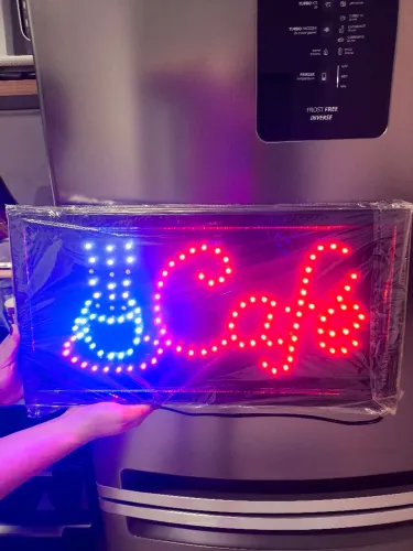 Painel placa de led lunlminoso "CAFÉ"