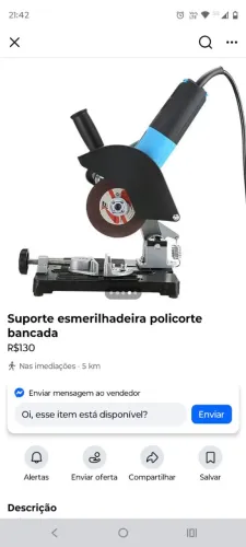 Suporte para Esmerilhadeira policorte de bancada