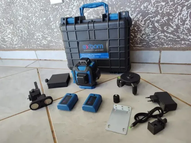 Nível a Laser 4D Profissional 16 Linhas Exbom FEPRO- Verde Alcance 30m
