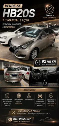 Hyundai HB20S 5 Anos 1.0 Flex 12V Mec. 2018