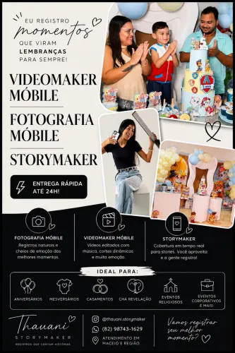 Vídeomaker fotógrafa e storymaker