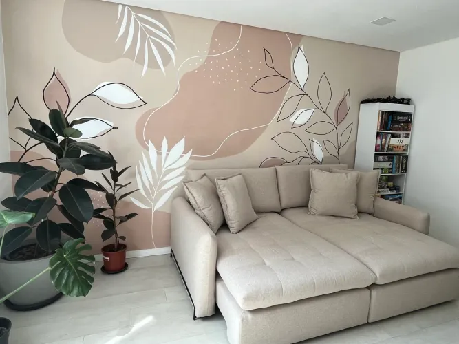 Pintura orgânica em parede 