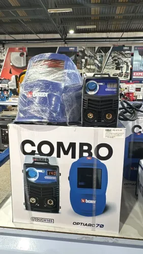COMBO MAQUINA/INVERSORA DE SOLDA 140A TOUCH 145BV 220V + MASCARA DE SOLDA AUTOMATICA BOXER