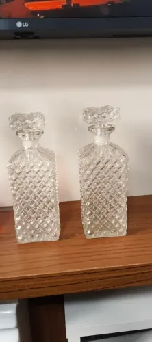 Licoreira Garrafa Vidro trabalhada 