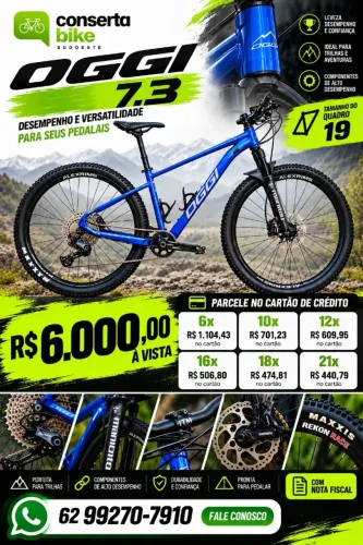 BICICLETA OGGI BIG WHEEL 7.3 TAM 19 SEMI NOVA (QUADRO NA GARANTIA)