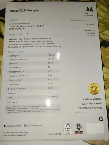 Papel Soblimarico A4