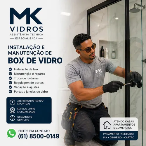 Conserto e Instalação de Box de Vidro - Orçamento Grátis