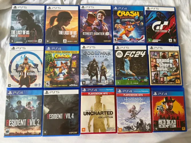 Jogos variados PS4 e PS5 novos e semi novos