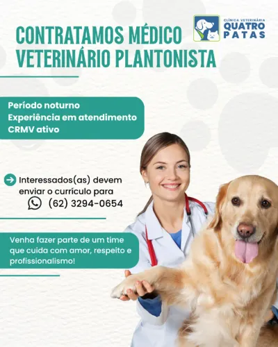 Vaga para médico veterinário plantonista