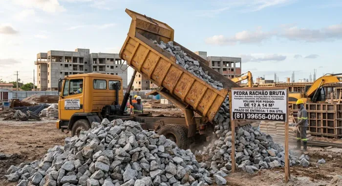 Pedra Rachão Bruta para Obra | Muro de Arrimo, Drenagem e Calçamento