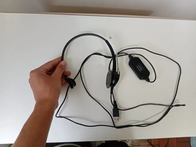 Kit com 2 headsets usados paraTelemarketing USB - Testados e Funcionando