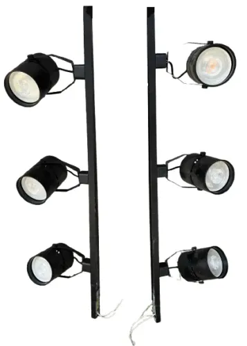 Conjunto de 2 trilhos spots de teto - 3 Luminárias cada, usados