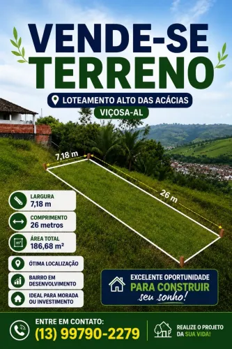 Terreno à Venda | Excelente Oportunidade em Viçosa-AL !