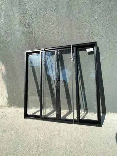 JANELA DE ALÚMINIO PRETO 4F 1.00X1.00 - COMPRA CERTA