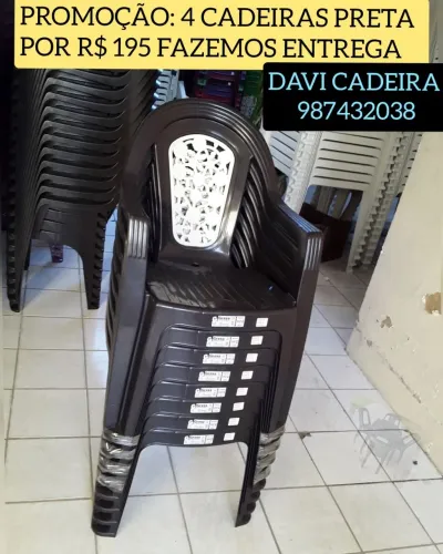 CADEIRA PRETA REFORÇADA