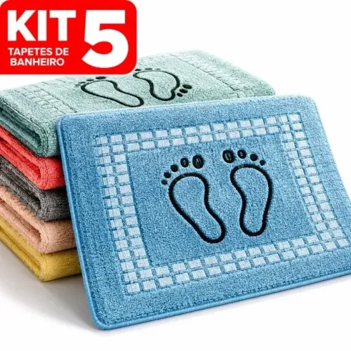 Promoção Kit 5 Tapetes Premium para Banheiro Achadinho Shopee Oferta