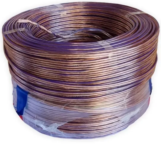 Cabo STE Paralelo Cristal Bicolor 2x14 AWG 14 100m Mil Cabos Som Polarizado