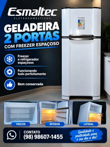 Geladeira Esmaltec 2 Portas com Freezer Espaçoso - Funcionando Perfeitamente!