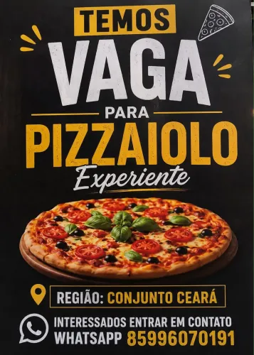 Vaga de emprego para pizzaiolo