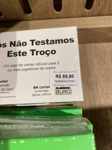 Nós não testamos esse troço