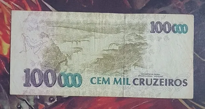 Nota de 100000 Cruzeiros Colecionador Rara Valor Histórico