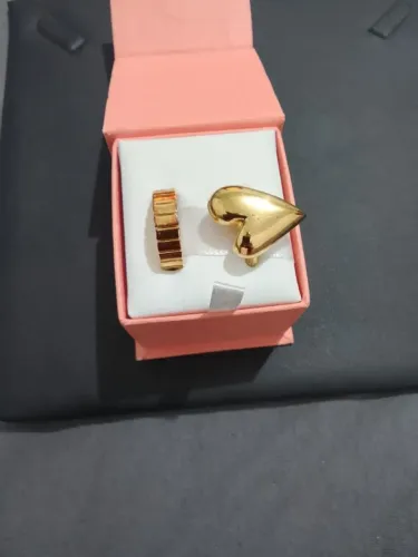 kit anéis vivara life aço escovado banho de ouro