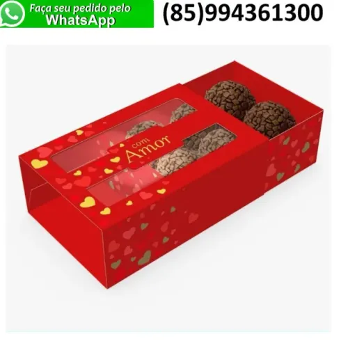 CAIXA 6 DOCES GAVETA C/VISOR AMOR CLASSICO C/10 12X8X4CM