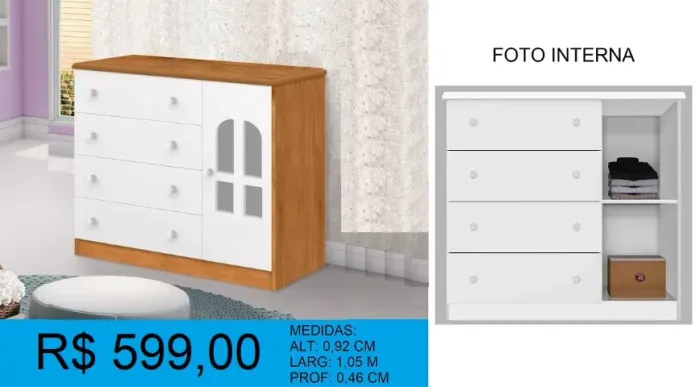 Cômoda infantil super novidade  - Parcelamos sem juros!