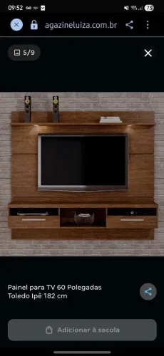 Painel para TV 60 polegadas com gavetas 
