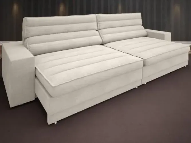 Sofá Supreme 4 Lugares Retrátil e Reclinável 2,50m - Velosuede HIGIENIZADO