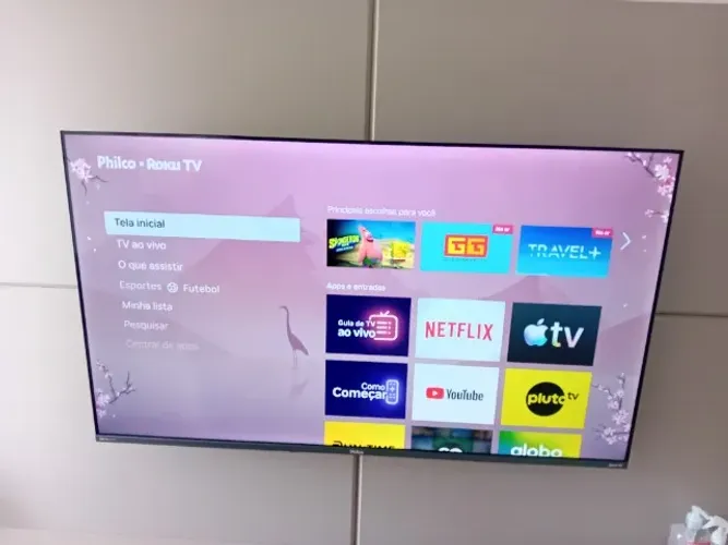 Tv Philco tela plana 50" com dolby audio e sistema RokuTV 4K UHD