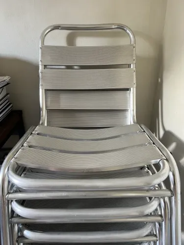 Conjunto duas cadeiras de alumínio inox
