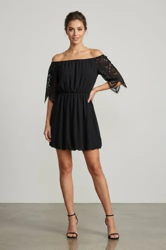 Vestido curto tam P preto Made in Italy
