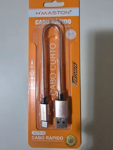 Cabo carregador curto celular turbo metal