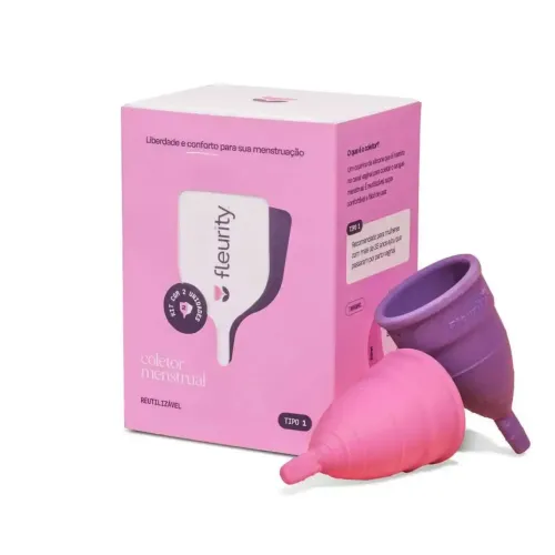 Coletor menstrual na caixa