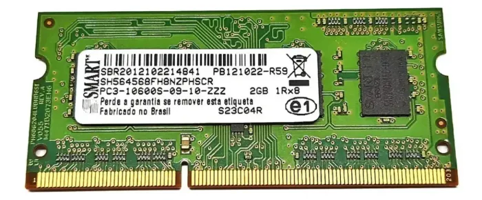 Memória RAM 2GB 1 Smart SBR2013110202534 PB131101-R5B Notebooks