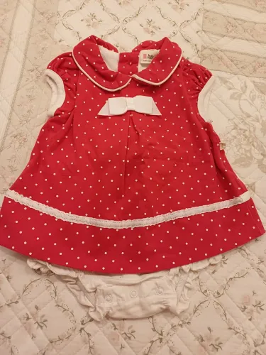 Vestido vermelho de bolinhas - Menina- Tam 0 a 3 meses