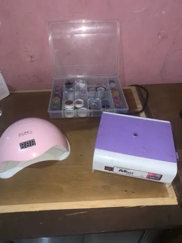 Kit Cabine, Mini esterilizador portátil e caixa com glitters