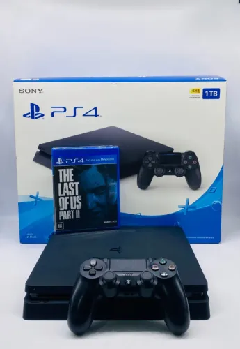 Play Station 4 Slim 1TB Usado Com Caixa + The Last Of Us Part II Novo