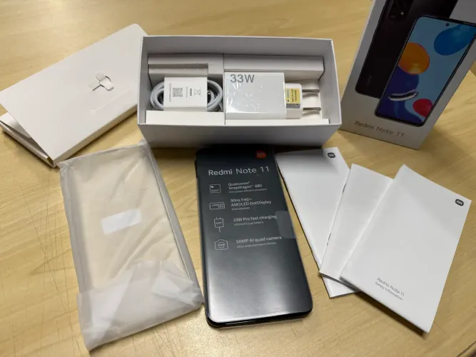 XIAOMI REDMI NOTE 11 GRAPHITE GRAY 6GB/128GB NOVO, SEM USO, NUNCA ATIVADO - NA CAIXAl