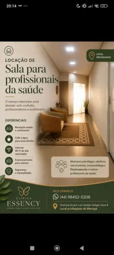Sala para profissionais da área da saúde.