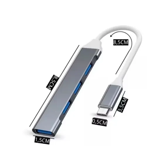 Hub Usb Type-c 4 Portas Usb 3.0 5 Gbps