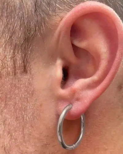 1 Par de Brincos Masculinos em Aço Inoxidável