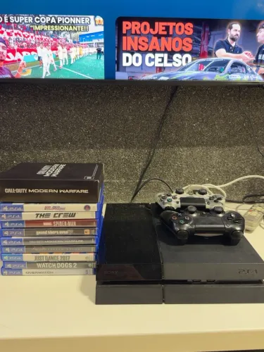 PS4 FAT 1TB + 2 Controles + 9 Jogos Originais
